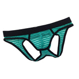 Maxbell Sexy Mens Low Rise Bulge Pouch Briefs Hip Hollow Out Mini Underwear Green XL - Aladdin Shoppers