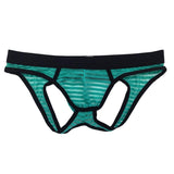 Maxbell Sexy Mens Low Rise Bulge Pouch Briefs Hip Hollow Out Mini Underwear Green XL - Aladdin Shoppers