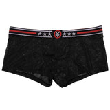 Maxbell Mens Sexy Mesh See Through Flower Boxer Briefs Underwear Black M - Aladdin Shoppers