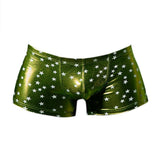Maxbell Men's Sexy Star Wet Look Boxer Briefs Underwear Green M - Aladdin Shoppers