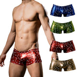 Maxbell Men's Sexy Star Wet Look Boxer Briefs Underwear Green M - Aladdin Shoppers