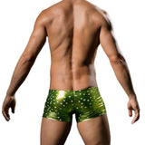 Maxbell Men's Sexy Star Wet Look Boxer Briefs Underwear Green M - Aladdin Shoppers