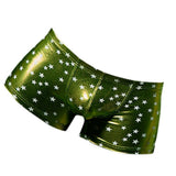 Maxbell Men's Sexy Star Wet Look Boxer Briefs Underwear Green M - Aladdin Shoppers