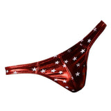 Maxbell Men Sexy Underwear Brief Low Rise Bronzing Star Metallic Shiny Bikini Red XL - Aladdin Shoppers
