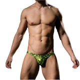Maxbell Men's Sexy Underwear Sexy Thongs Bronzing Ordinary Stars Green-S - Aladdin Shoppers