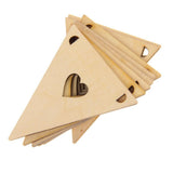 Maxbell Wooden Pennants Pattern Bunting Banner with Heart Home Party Hanging Garland - Aladdin Shoppers