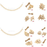 Maxbell Wooden Pennants Pattern Bunting Banner with Heart Home Party Hanging Garland - Aladdin Shoppers