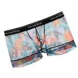 Maxbell Mens Sexy Mesh See Through Rose Flower Boxer Briefs Underwear Blue M - Aladdin Shoppers