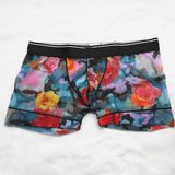 Maxbell Mens Sexy Mesh See Through Rose Flower Boxer Briefs Underwear Blue M - Aladdin Shoppers