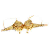 Maxbell Maxbell Belly Dance Beaded Bra Sequins Top Sexy Dancing Singer Costume Tassels Gold