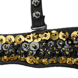 Maxbell Maxbell Belly Dance Beaded Bra Sequins Top Sexy Dancing Singer Costume Tassels Black