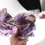 Maxbell Maxbell Belly Dance Beads Bra Sequins Top Sexy Dancing Singer Costume Tassels Purple