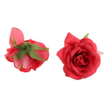 Maxbell Rose Artificial Single Side Flower Heads DIY Wedding Hair clip Red - Aladdin Shoppers