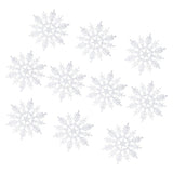 Maxbell 10Pcs 10.5cm White Plastic Snowflake for Christmas Ornaments - Aladdin Shoppers