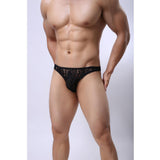 Maxbell Men Sexy See Through Flower Lace Underwear Briefs T-back G-string Black XL - Aladdin Shoppers
