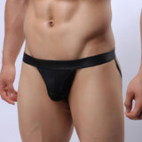 Maxbell Sexy Men's PU Leather Mesh G-string Underwear Briefs Underpants Black S - Aladdin Shoppers