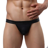 Maxbell Sexy Men's PU Leather Mesh G-string Underwear Briefs Underpants Black S - Aladdin Shoppers