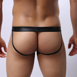 Maxbell Sexy Men's PU Leather Mesh G-string Underwear Briefs Underpants Black S - Aladdin Shoppers