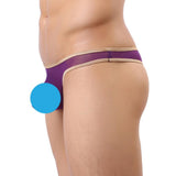 Maxbell Mens Sexy Mesh Gilt-edged Bulge Pouch Underwear Briefs Thongs Purple M - Aladdin Shoppers