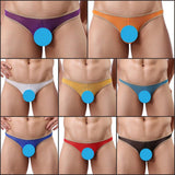 Maxbell Mens Sexy Mesh Gilt-edged Bulge Pouch Underwear Briefs Thongs Purple M - Aladdin Shoppers