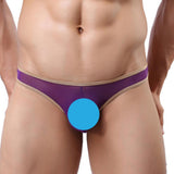 Maxbell Mens Sexy Mesh Gilt-edged Bulge Pouch Underwear Briefs Thongs Purple M - Aladdin Shoppers