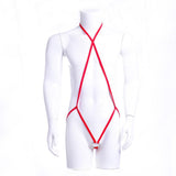 Maxbell Men Sexy Strappy Thongs Bodysuit Mankini Harness Underwear G-String Red - Aladdin Shoppers