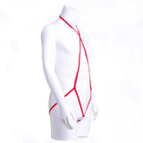 Maxbell Men Sexy Strappy Thongs Bodysuit Mankini Harness Underwear G-String Red - Aladdin Shoppers