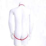 Maxbell Men Sexy Strappy Thongs Bodysuit Mankini Harness Underwear G-String Red - Aladdin Shoppers