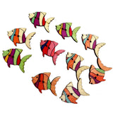 Maxbell 50pcs Colorful Fish Wooden Buttons Embellishment Scrapbooking Craft DIY - Aladdin Shoppers
