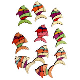 Maxbell 50pcs Colorful Fish Wooden Buttons Embellishment Scrapbooking Craft DIY - Aladdin Shoppers
