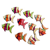Maxbell 50pcs Colorful Fish Wooden Buttons Embellishment Scrapbooking Craft DIY - Aladdin Shoppers