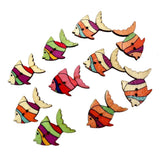 Maxbell 50pcs Colorful Fish Wooden Buttons Embellishment Scrapbooking Craft DIY - Aladdin Shoppers