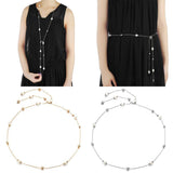 Maxbell 2pcs Pearl Diamante Diamond Ladies Waist Chain Charm Belt One Size Fit All - Aladdin Shoppers