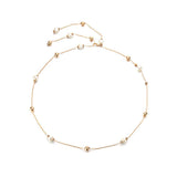 Maxbell 2pcs Pearl Diamante Diamond Ladies Waist Chain Charm Belt One Size Fit All - Aladdin Shoppers