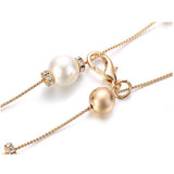 Maxbell 2pcs Pearl Diamante Diamond Ladies Waist Chain Charm Belt One Size Fit All - Aladdin Shoppers