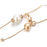Maxbell 2pcs Pearl Diamante Diamond Ladies Waist Chain Charm Belt One Size Fit All - Aladdin Shoppers