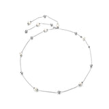 Maxbell 2pcs Pearl Diamante Diamond Ladies Waist Chain Charm Belt One Size Fit All - Aladdin Shoppers