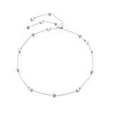 Maxbell Pearl Diamante Diamond Ladies Waist Chain Charm Belt Silver One Size Fit All