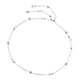 Maxbell Pearl Diamante Diamond Ladies Waist Chain Charm Belt Silver One Size Fit All - Aladdin Shoppers