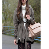 Maxbell Women Ladies Long Sleeve Jacket Thin Wind Dust Coat Grey-XL - Aladdin Shoppers