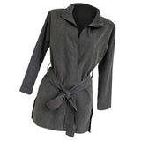 Maxbell Women Ladies Long Sleeve Jacket Thin Wind Dust Coat Grey-XL - Aladdin Shoppers