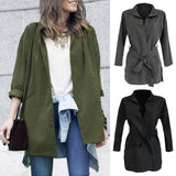 Maxbell Women Ladies Long Sleeve Jacket Thin Wind Dust Coat Army Green-S - Aladdin Shoppers