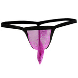 Maxbell Men's Sexy Bulge Pouch G-string Thong T-back Underwear Briefs L Purple - Aladdin Shoppers