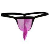 Maxbell Men's Sexy Bulge Pouch G-string Thong T-back Underwear Briefs L Purple - Aladdin Shoppers