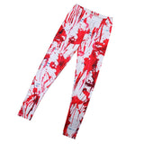 Maxbell Blood Splatter 3D Printed Leggings Halloween Pants Jeggings Cospaly Dress Red - Aladdin Shoppers