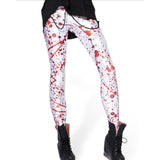 Maxbell Blood Splatter 3D Printed Leggings Halloween Pants Jeggings Cospaly Dress Red - Aladdin Shoppers