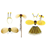 4Pc Bumble Bee Honey Girls Kids Fairy Halloween Fancy Dress Up Party Costume