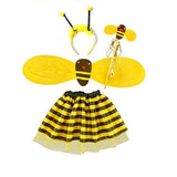 4Pc Bumble Bee Honey Girls Kids Fairy Halloween Fancy Dress Up Party Costume