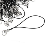 Maxbell 100x CELL PHONE STRAPS Strings Jump Ring End Lariats Black - Aladdin Shoppers