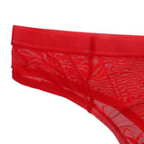 Maxbell Men's Sexy Nets Yarn Bulge Pouch Bikini Briefs Breathable T-back M Red - Aladdin Shoppers